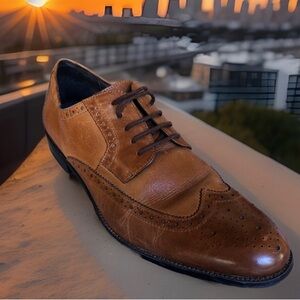 Stacy Adams Brown Leather Wing Tip Oxford Dress Shoes Men's SZ 13